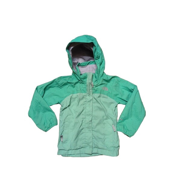 The North Face Hyvent Jacket Coat Windbreaker Girls XS Extra Small Green Hooded - Picture 1 of 12